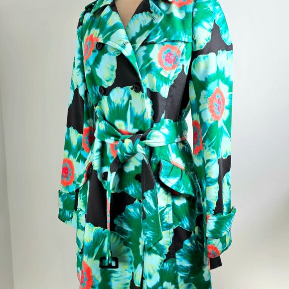 Banana Republic | Floral Double-Breasted Trench Coat | Size M - Picture 2 of 10